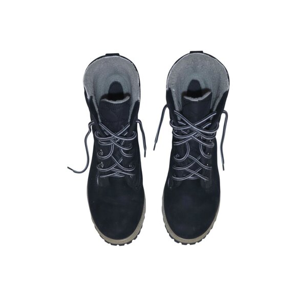 Cloud Nine Sheepskin Black Quilted Winter Boots Lug Sole Cozy Lined - Picture 3 of 8